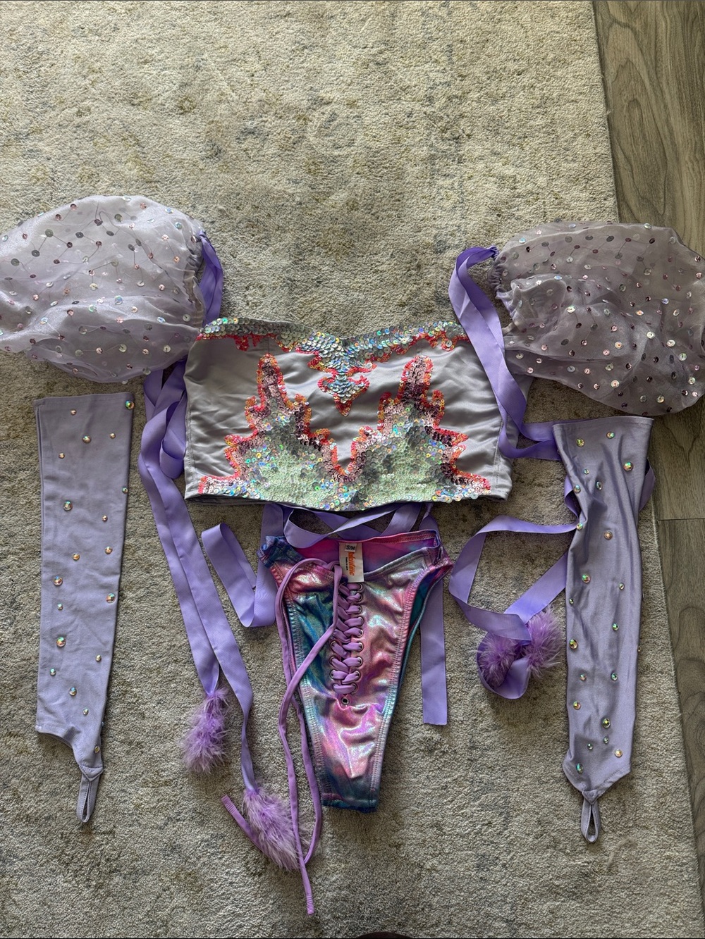 Lavender Iridescent Sequin Festival Set - Women